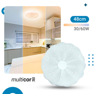 Plafon de Teto led multicor 48cm c/forma de Flor 30-60w